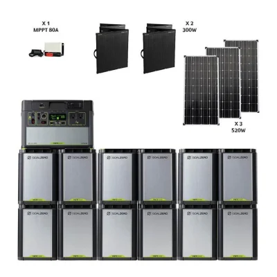 מערכת סולארית היברידית – קיבולת 21Kwh  – הספק 2Kw- סולארי 2100W  יצרן GOALZERO