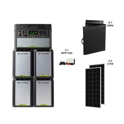 מערכת סולארית היברידית – קיבולת 6Kwh  – הספק 1.5Kw- סולארי 930W יצרן GOALZERO