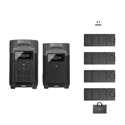 מערכת סולארית היברידית – קיבולת 7.2Kwh  – הספק 3.6Kw- סולארי 1600W יצרן ECOFLOW
