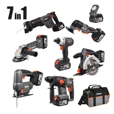 סט 7 כלים נטענים, 3 סוללות 3Ah בתיק 18V